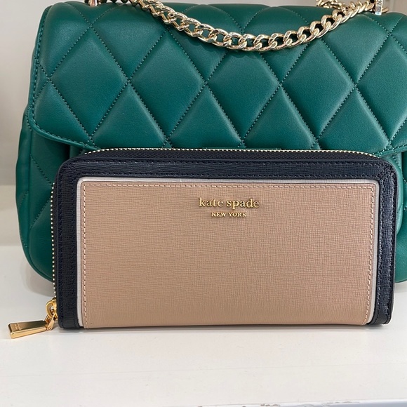 Kate Spade Morgan Colorblocked Zip-around Continental Wallet Cafe Mocha 
NWT - Picture 7 of 16